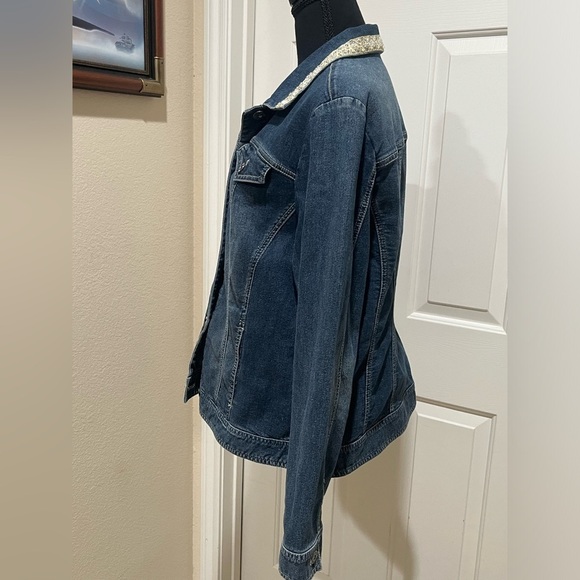 Chico's Dark Blue Denim JACKET WOMENS SIZE 2= L/ XL - Picture 5 of 9